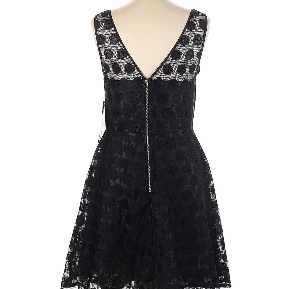 Betsey Johnson Black Mesh Polka Dot Mini Dress - Picture 2 of 8